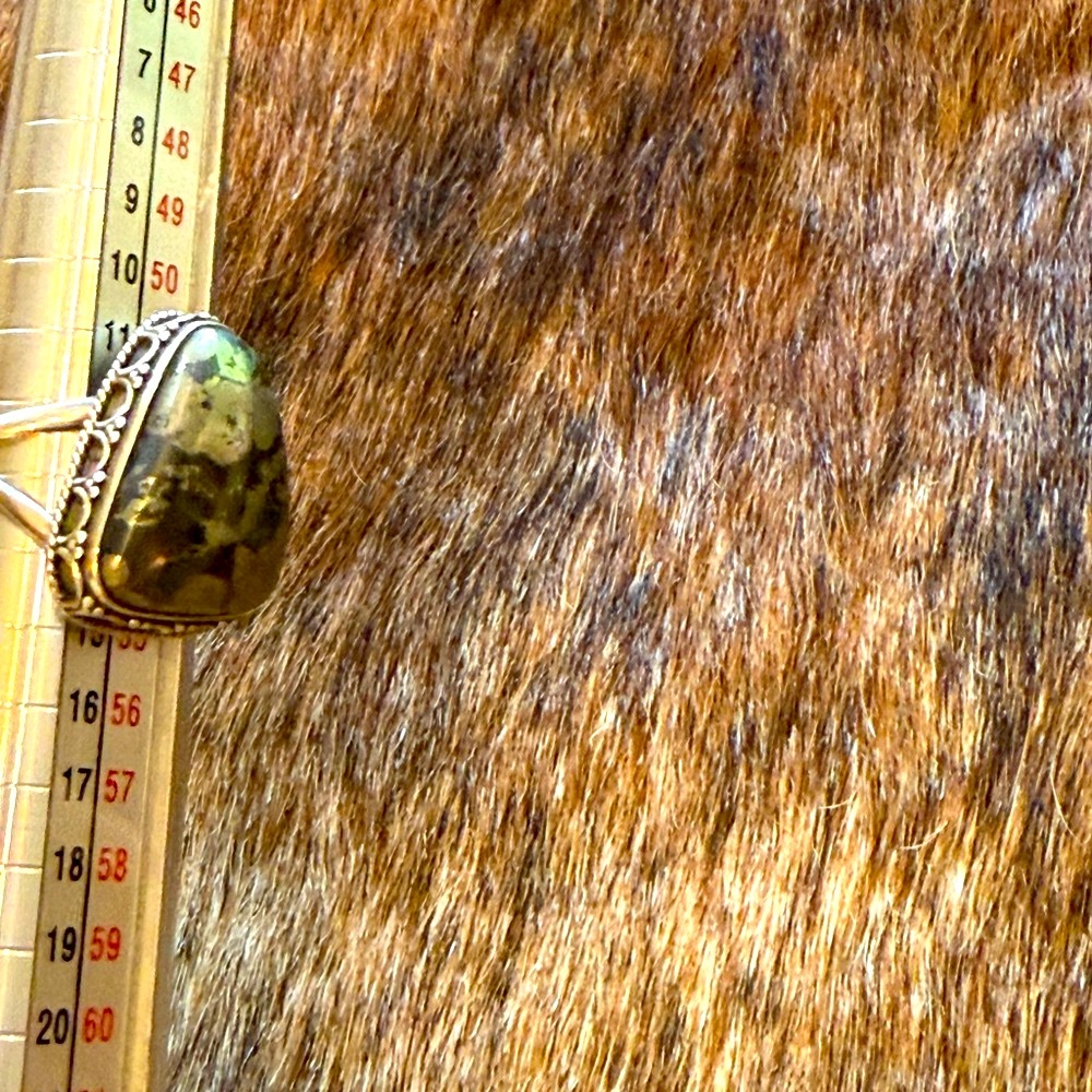 Pyrite Stone Set in Sterling Silver Ring - Picture 3 of 6